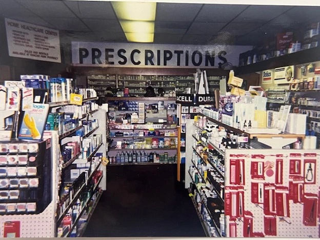 Rancho Pharmacy interior 1981